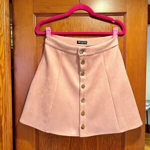 Blush A-Line Skirt with Button Detail